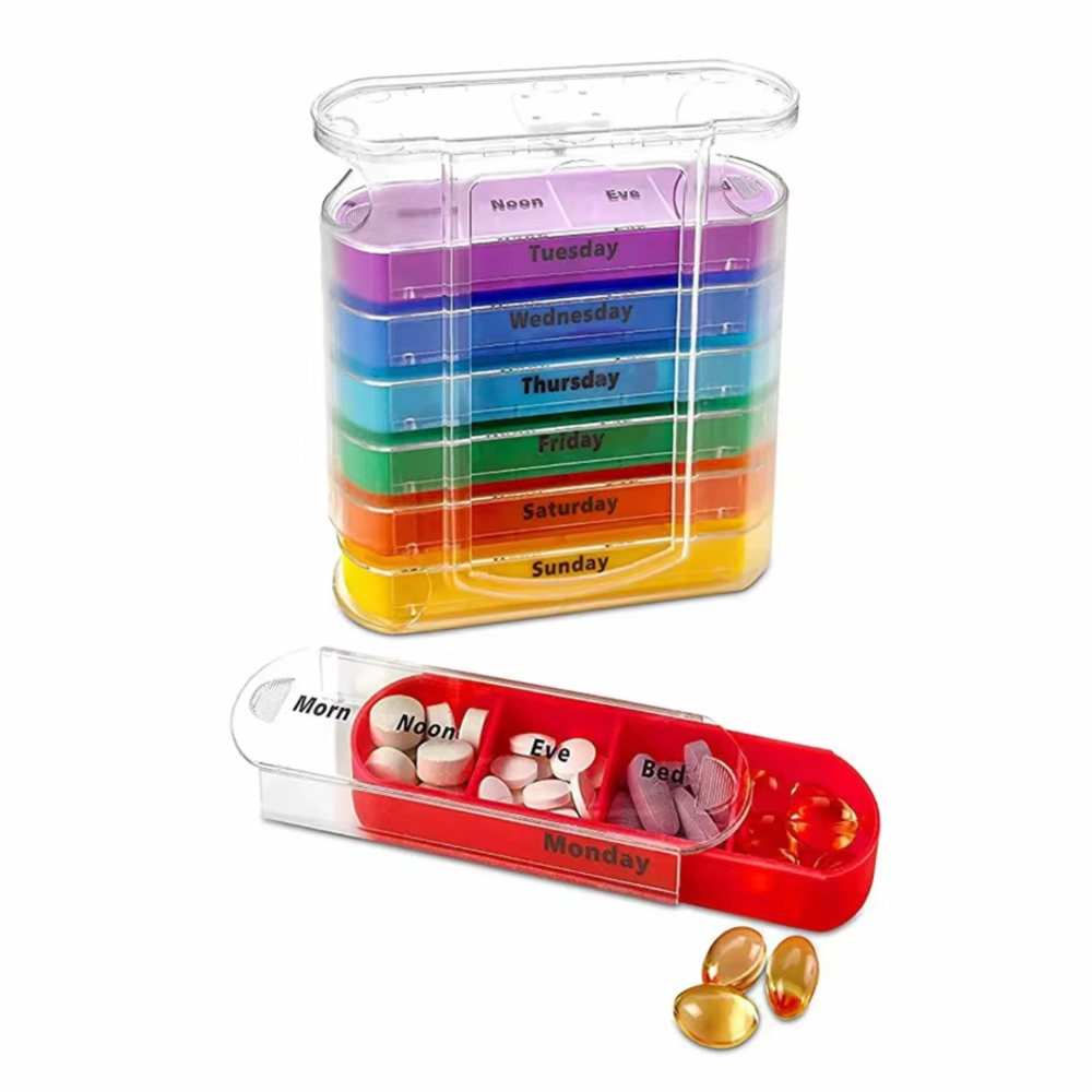 7-Day Weekly Pill Organizer with AM/PM Compartments