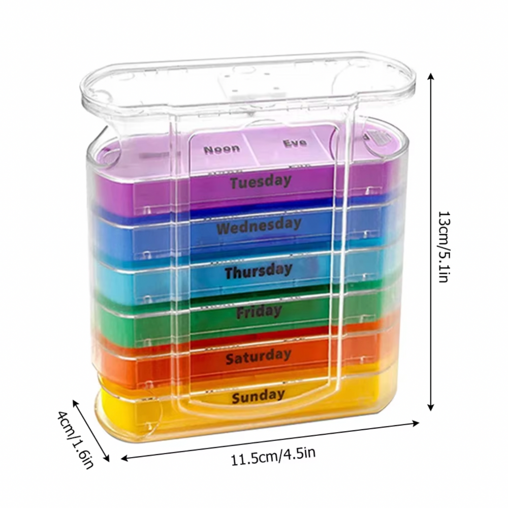 7-Day Weekly Pill Organizer with AM/PM Compartments