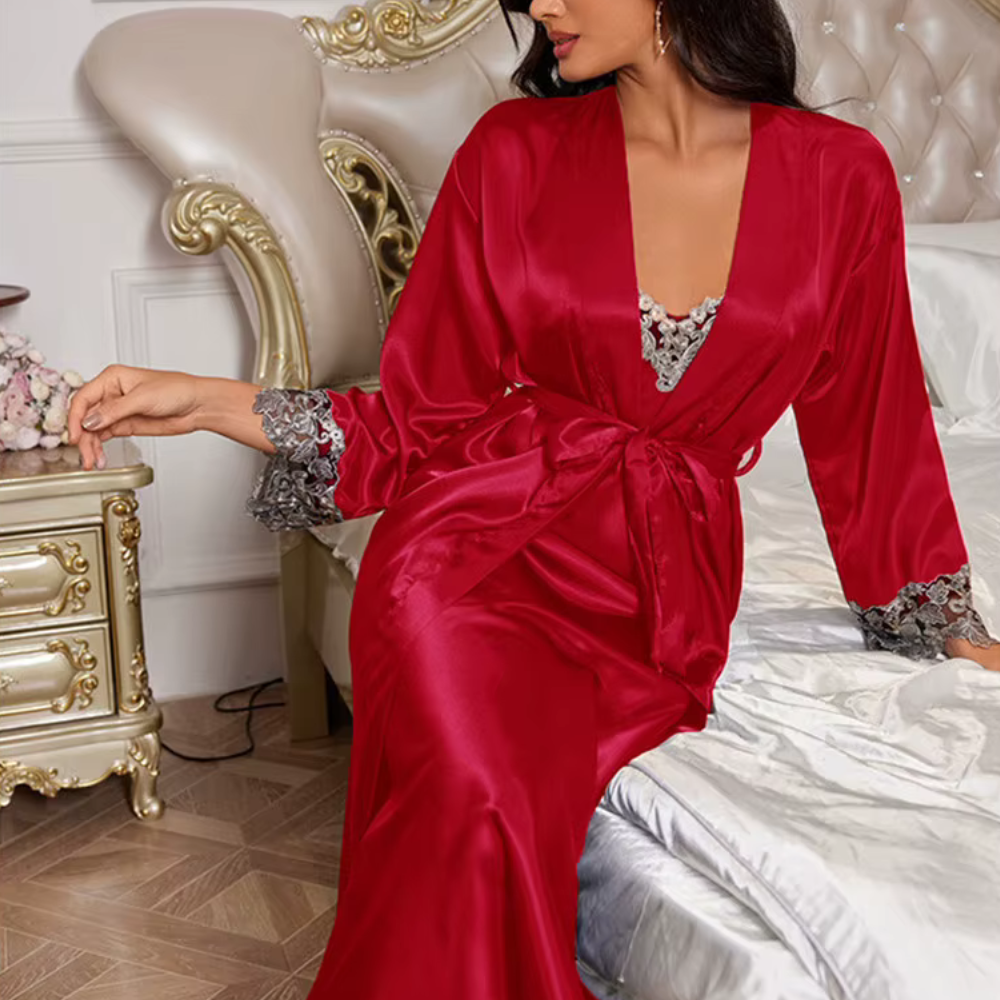 Silk Robe Set Nightgown