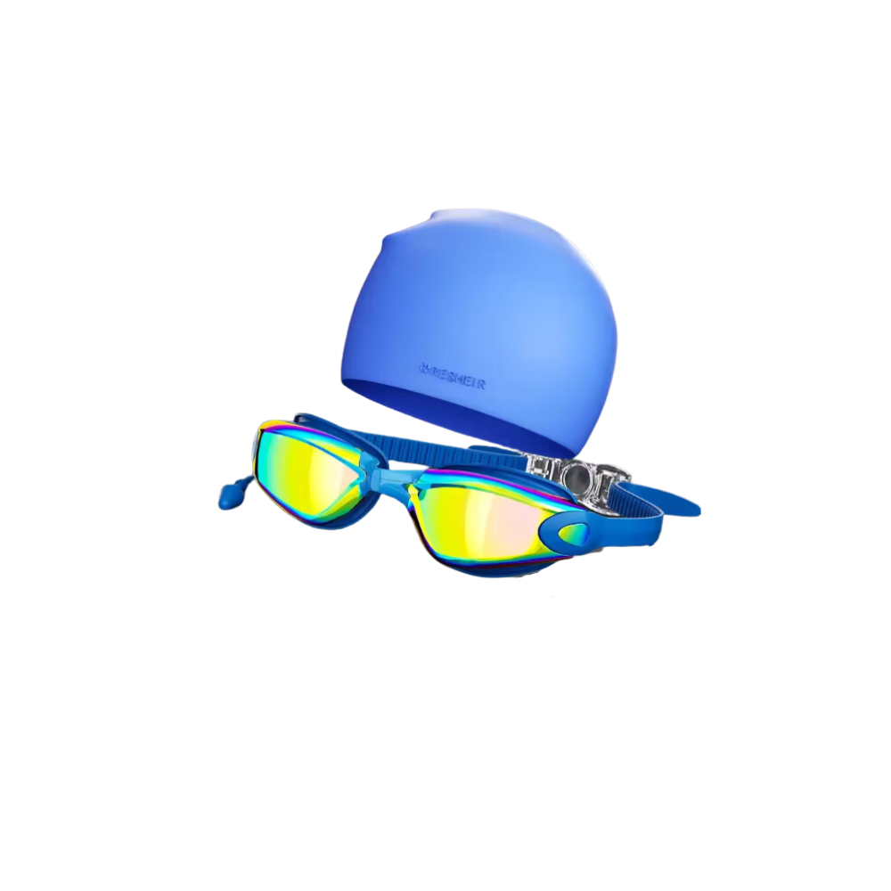 2 PCs Set Cap + Swimming Glasses