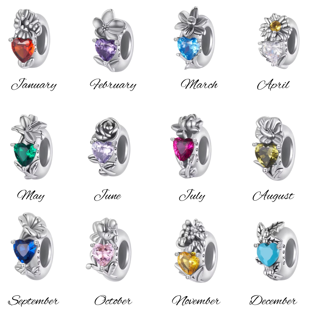 Birthstone Heart Charms