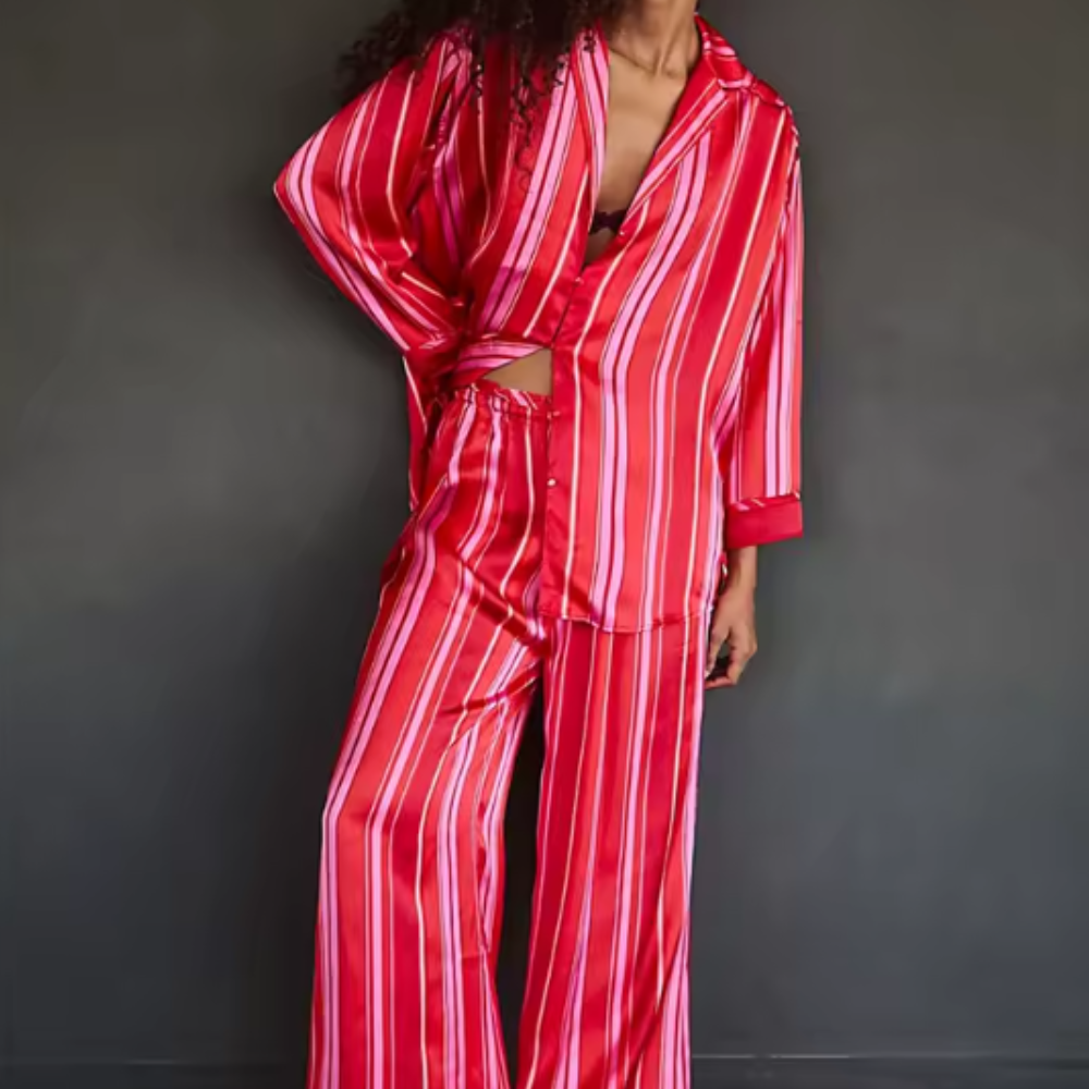 Striped Wide Leg PJ Set