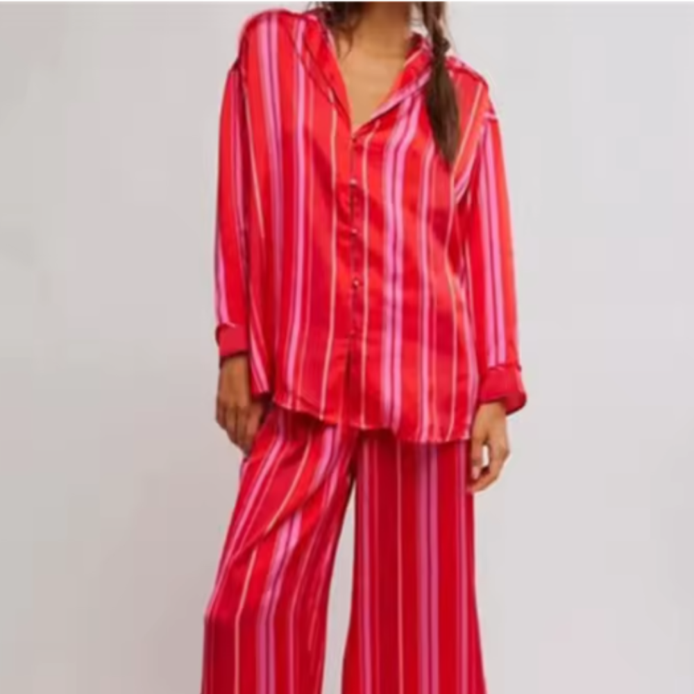 Striped Wide Leg PJ Set