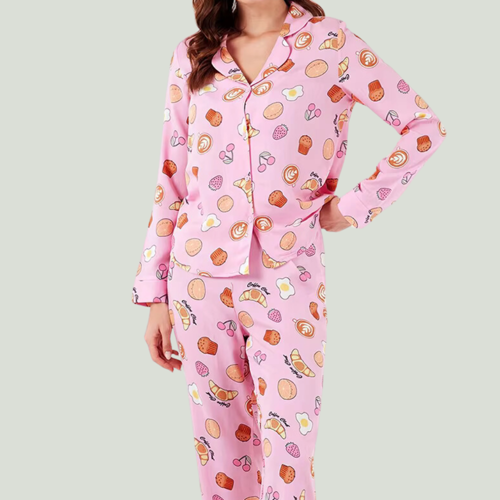 Breakfast Print PJ Set