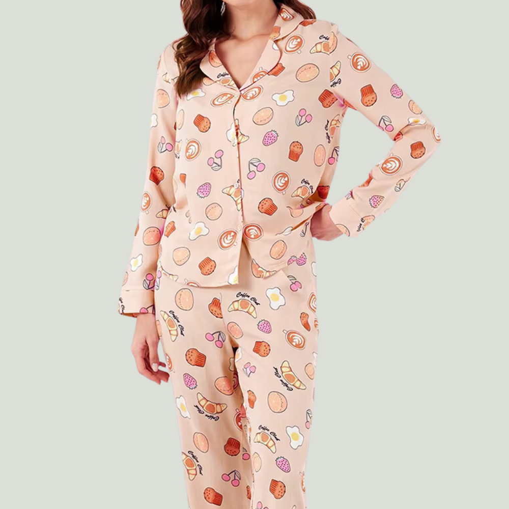 Breakfast Print PJ Set