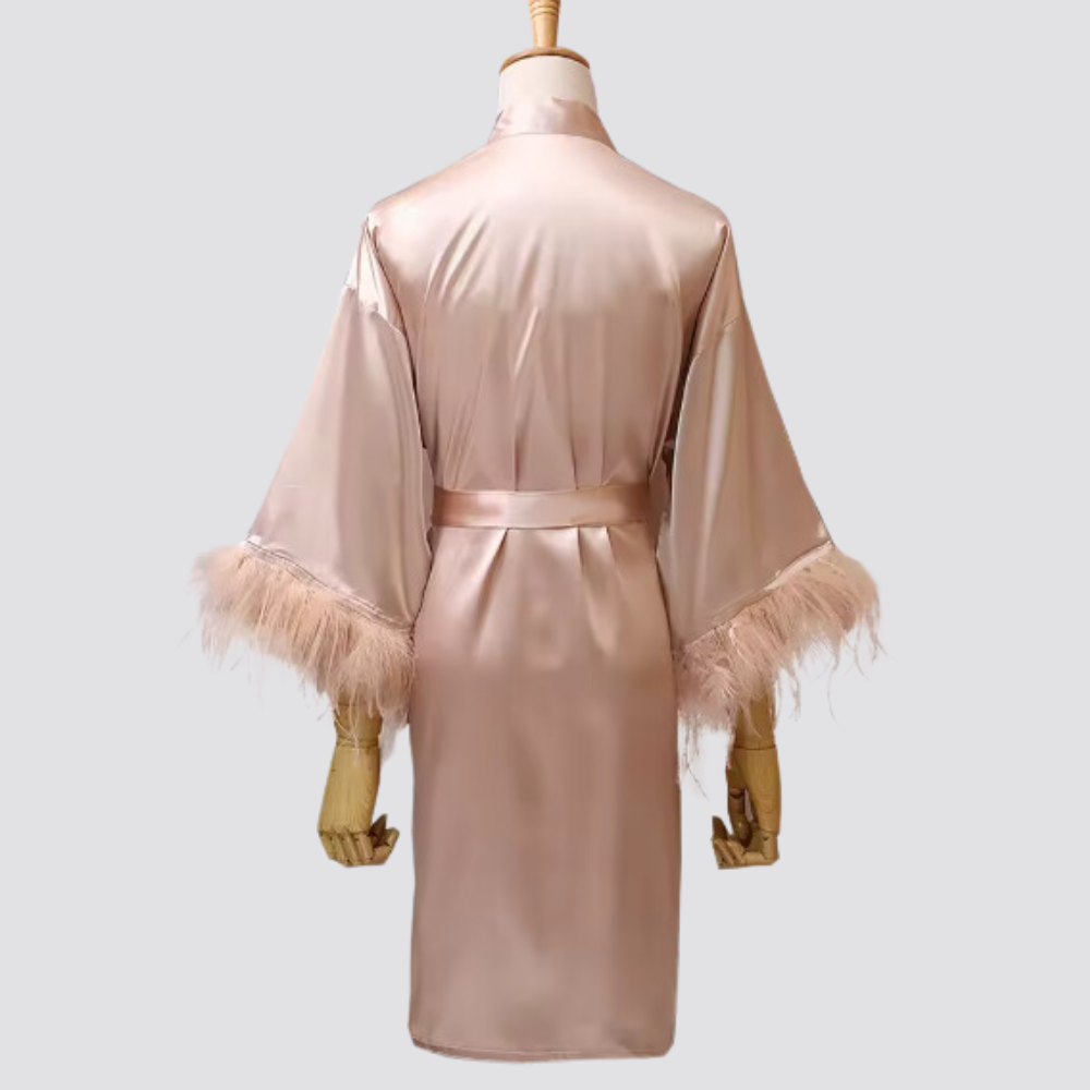 Bridesmaid Robe with Mini Slip Dress