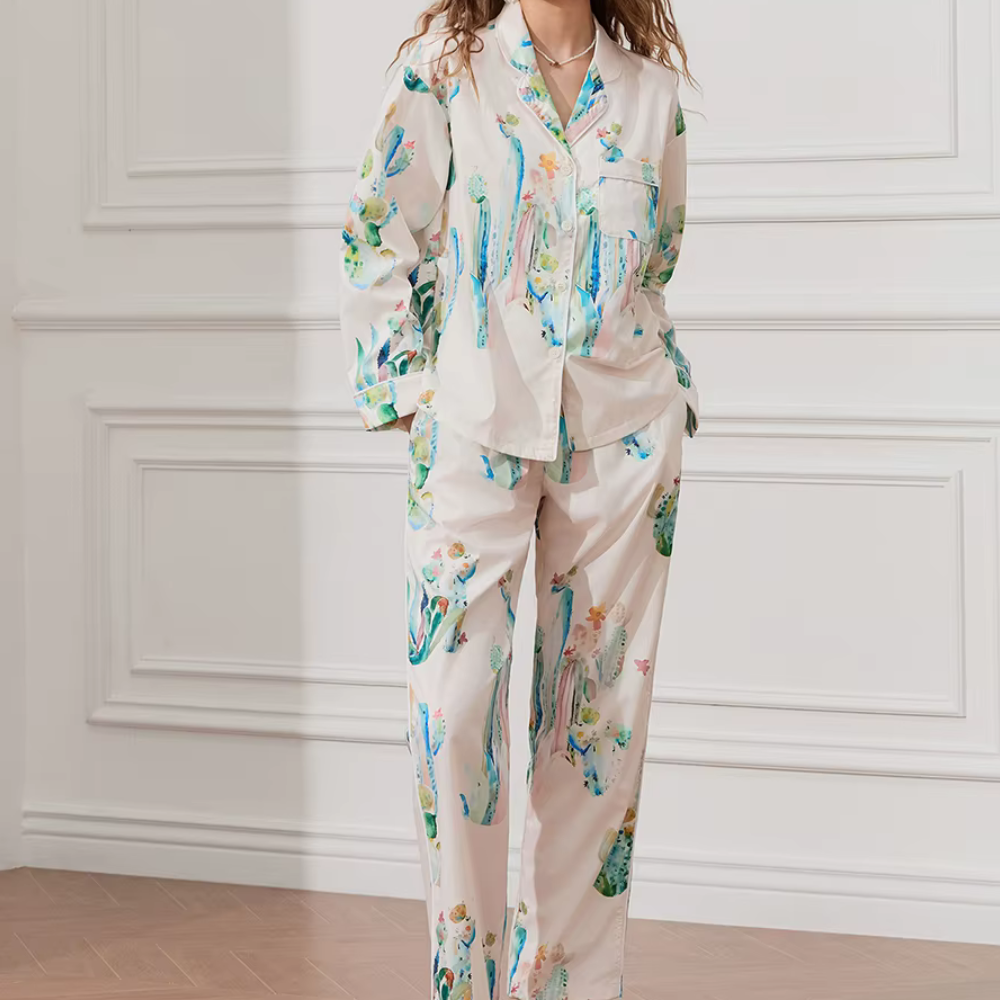 Cactus Print Long Sleeve PJ Set