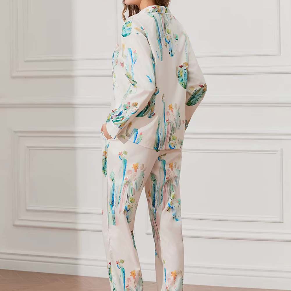 Cactus Print Long Sleeve PJ Set