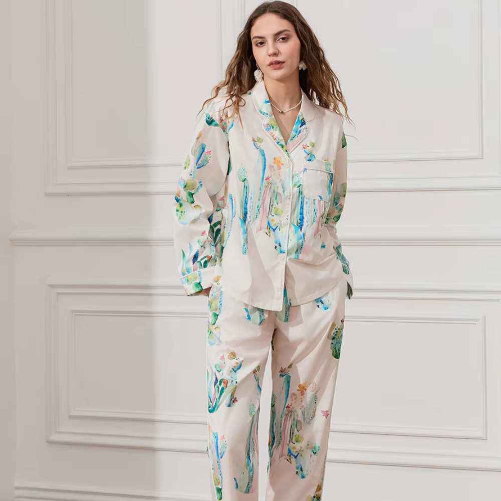 Cactus Print Long Sleeve PJ Set