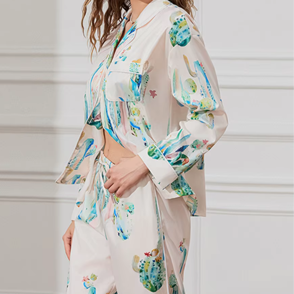 Cactus Print Long Sleeve PJ Set