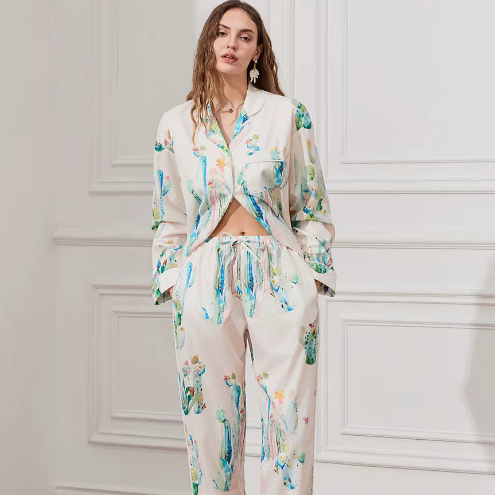 Cactus Print Long Sleeve PJ Set