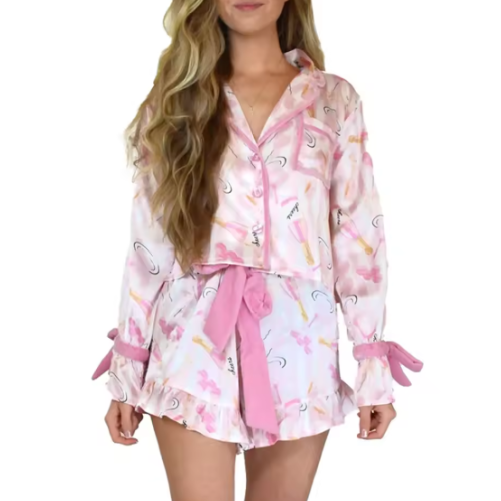 Champagne Print PJ Set