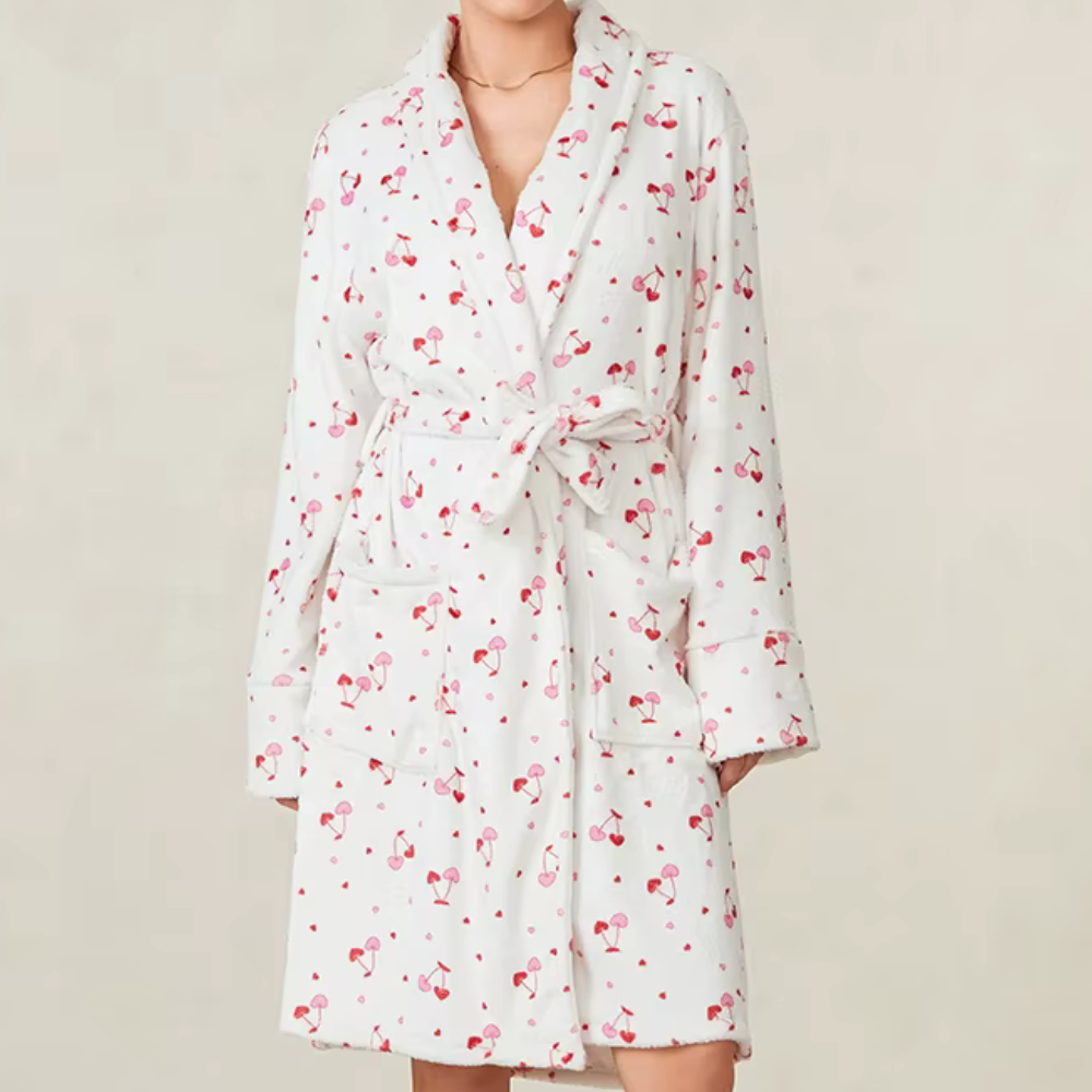 Cherry Hearts Plush Robe