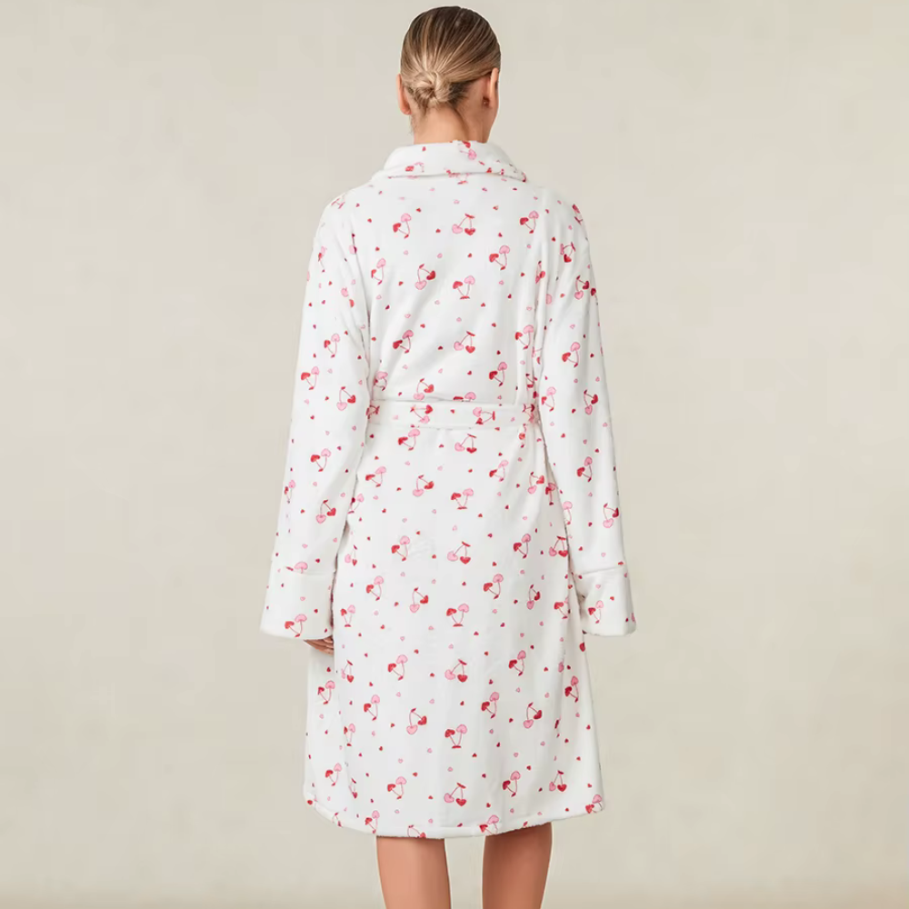 Cherry Hearts Plush Robe