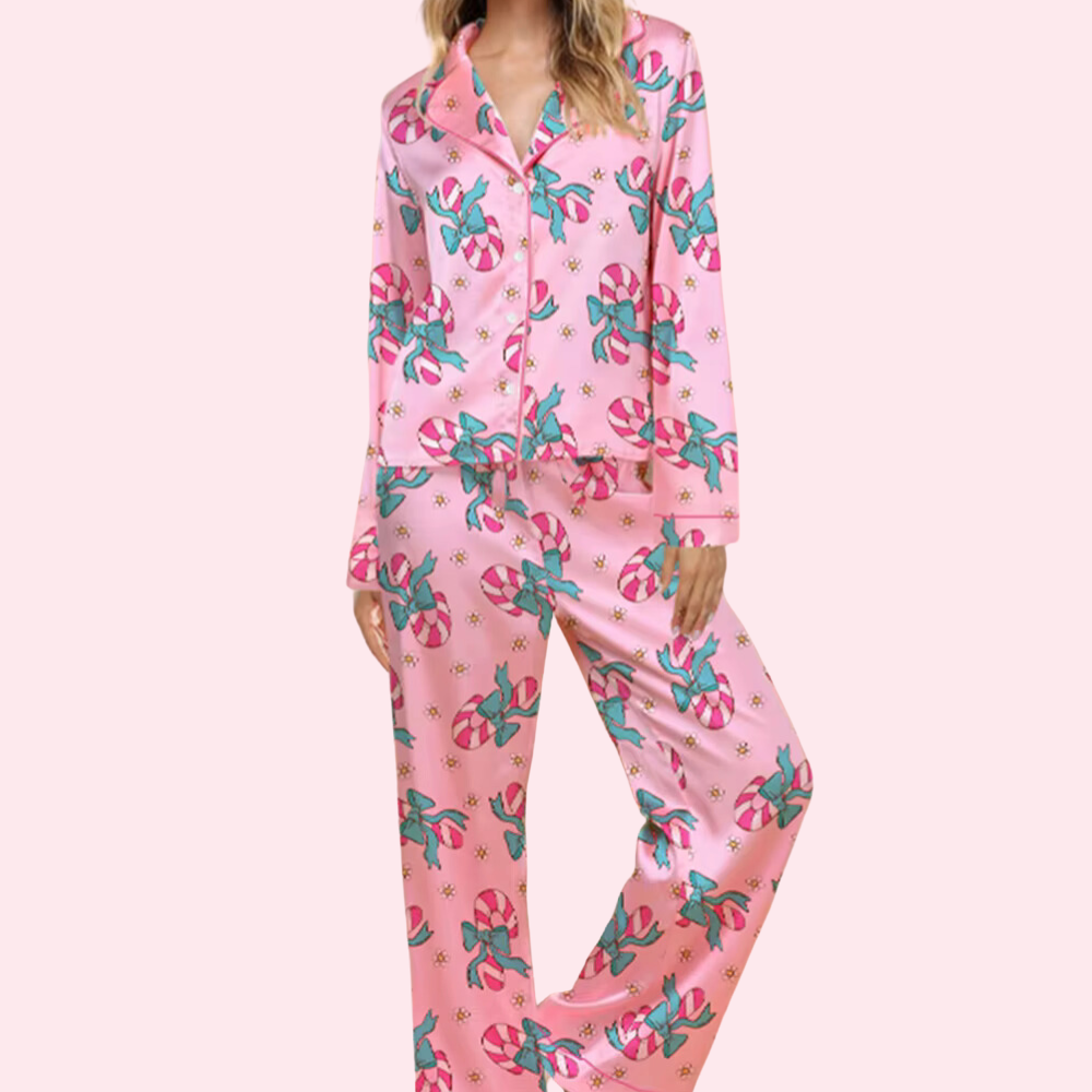 Christmas Print Long Sleeve PJ Set