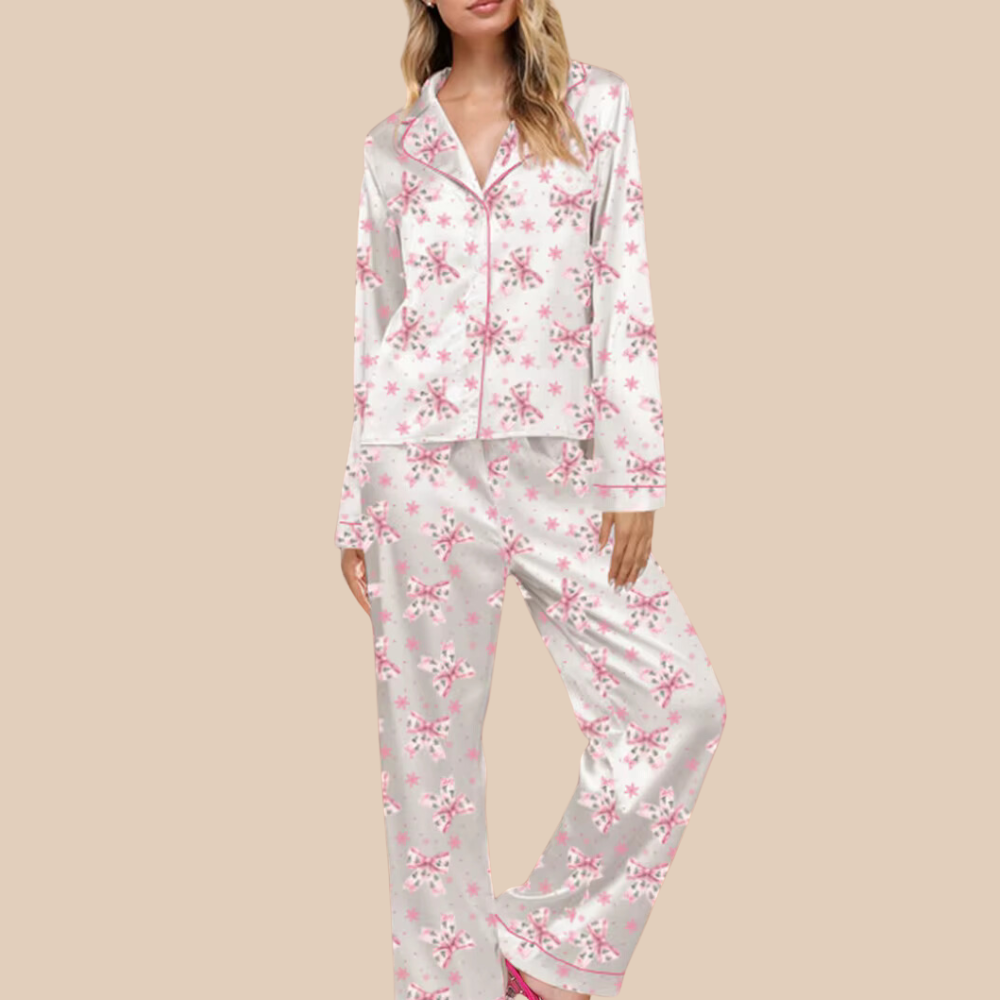 Christmas Print Long Sleeve PJ Set