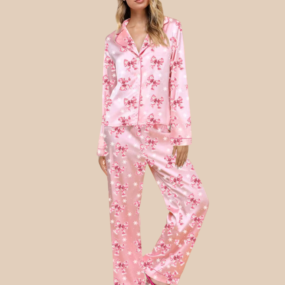 Christmas Print Long Sleeve PJ Set