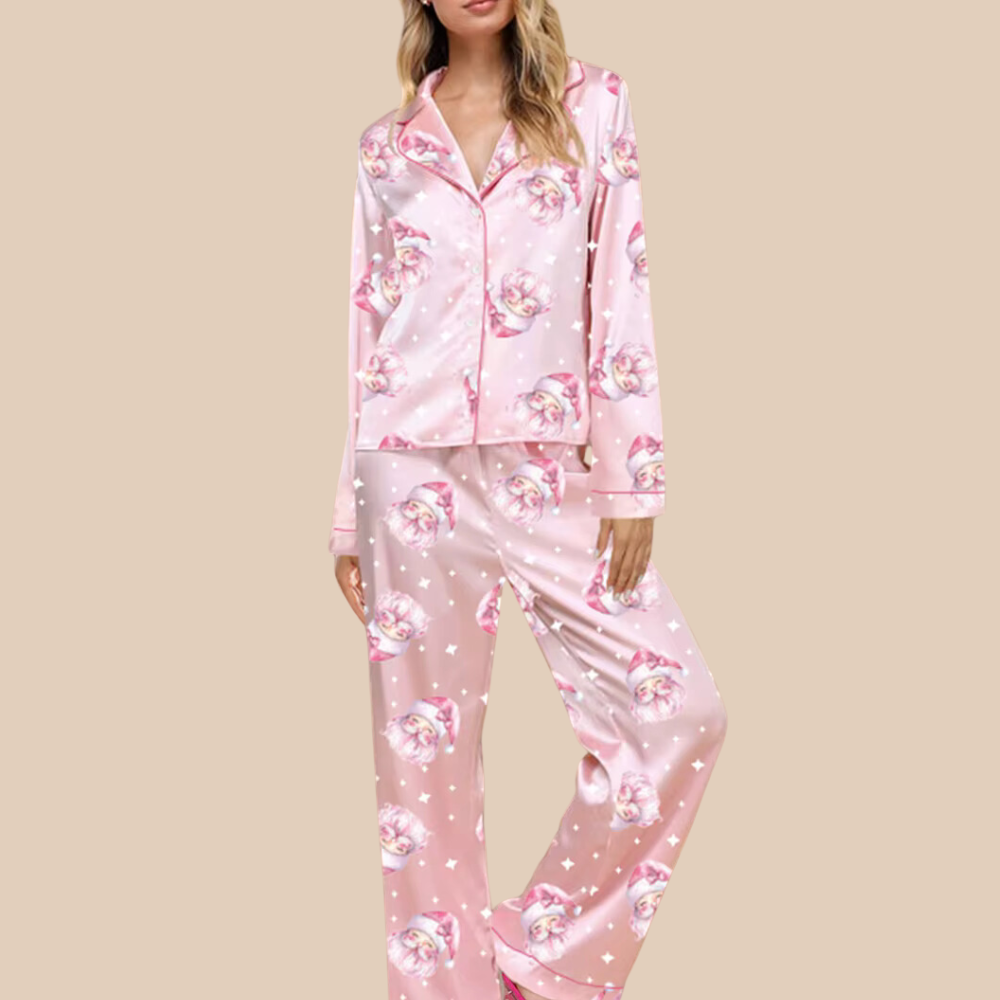 Christmas Print Long Sleeve PJ Set