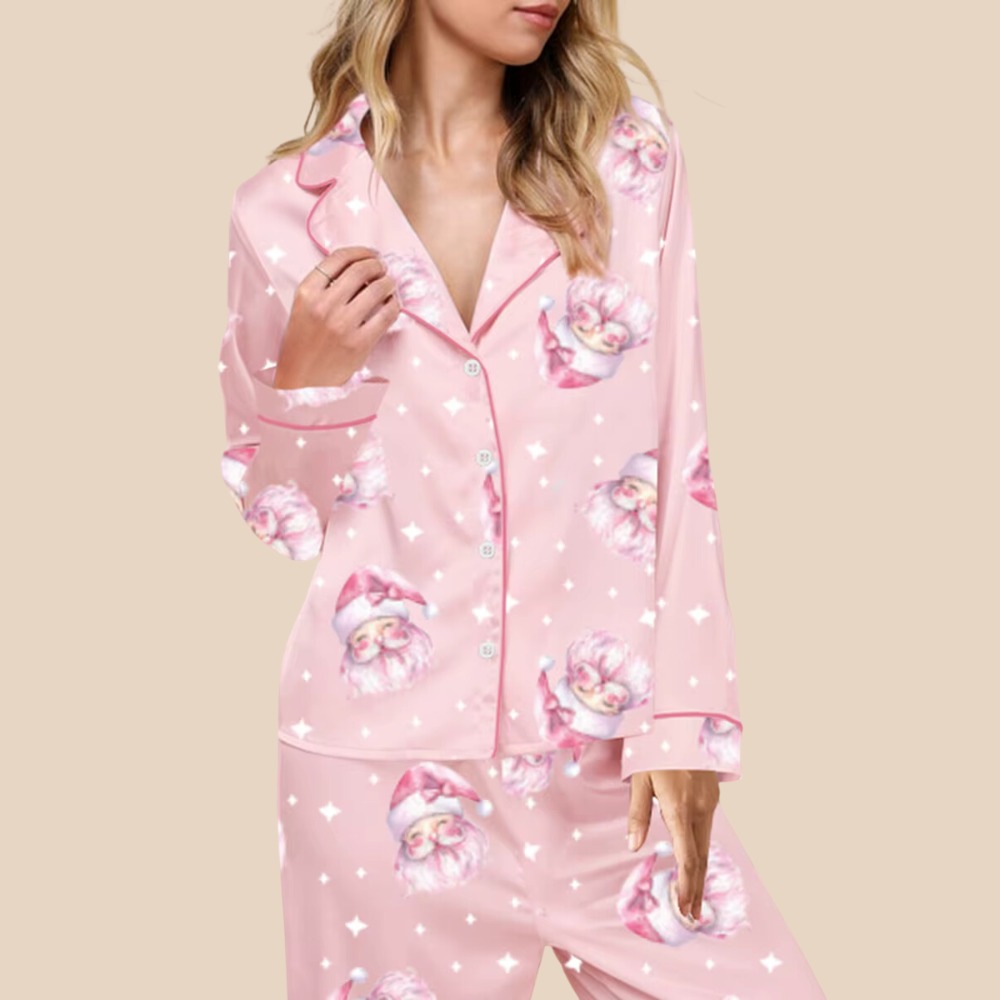 Christmas Print Long Sleeve PJ Set