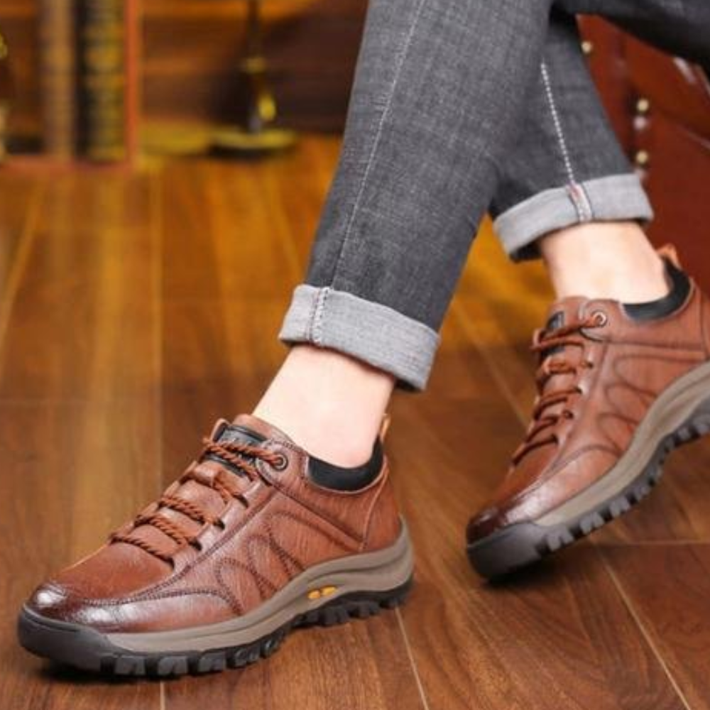 Comfortable and Waterproof Orthopedic Leather Shoes for Men