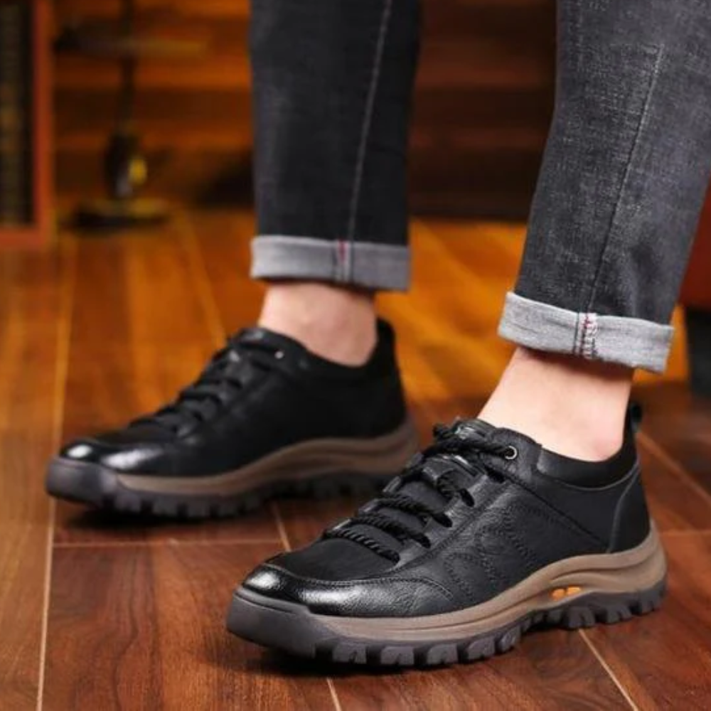 Comfortable and Waterproof Orthopedic Leather Shoes for Men