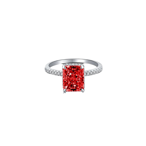 Ring mit kubischem, quadratischem Diamant