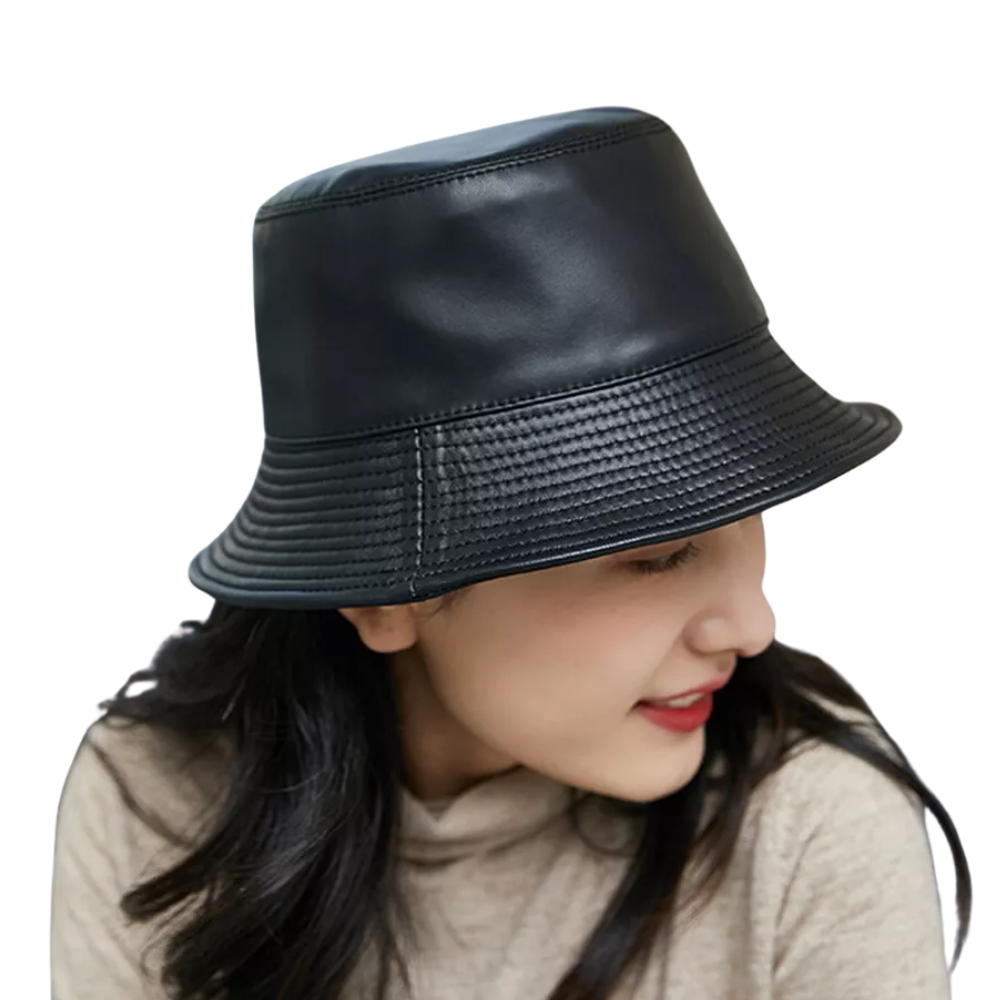 Faux Leather Bucket Hat