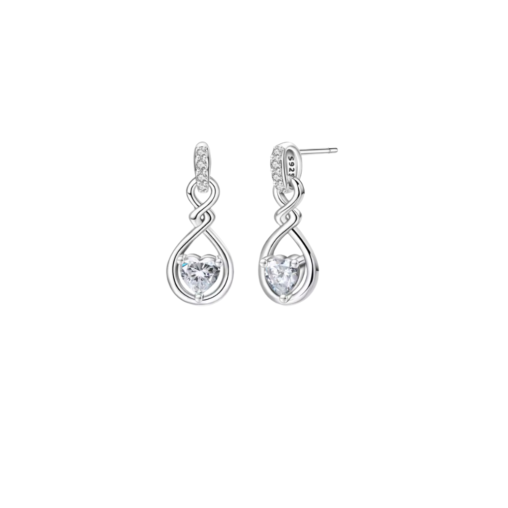 Diamond Heart Stud Earrings