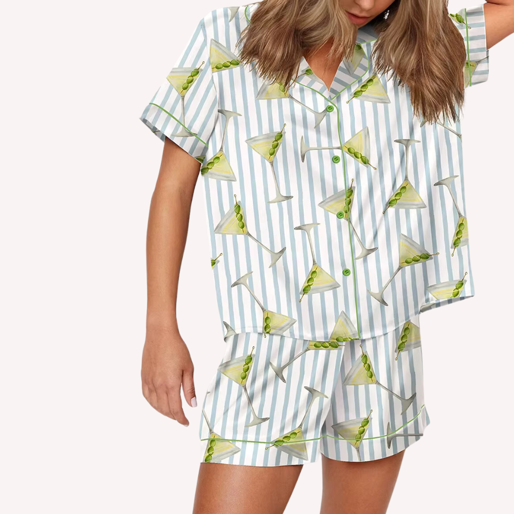 Dirty Martini Cocktail Print PJ Set