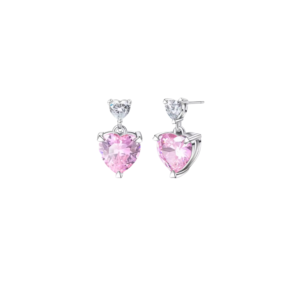 Double Heart Stud Earrings