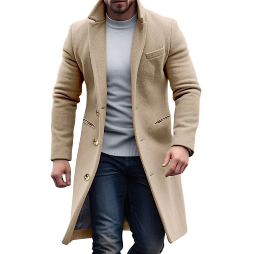 Essential Buttoned Trench Coat For Men