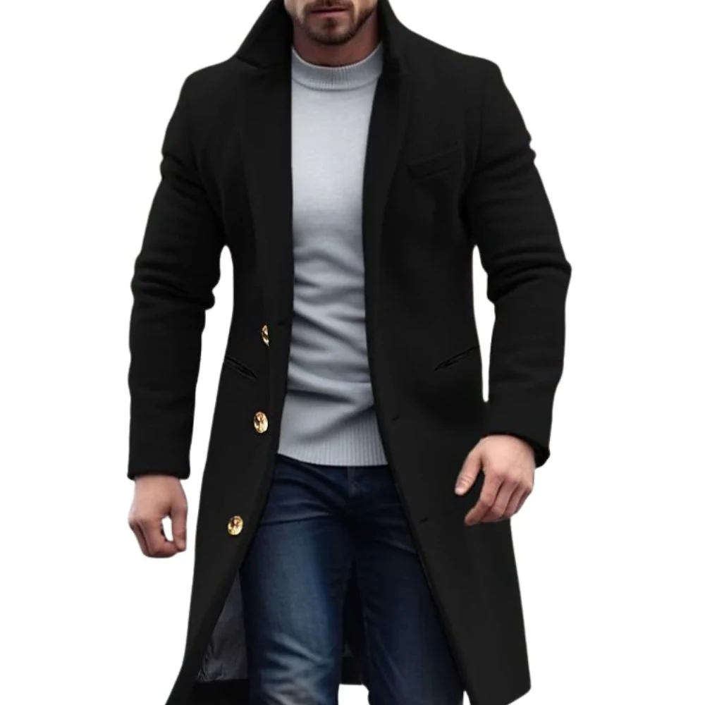 Essential Buttoned Trench Coat For Men