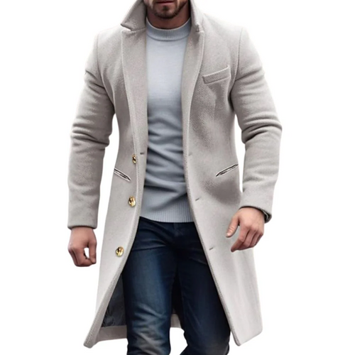 Essential Buttoned Trench Coat For Men