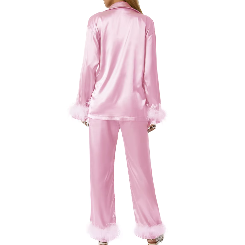 Feather Long Sleeve PJ Set