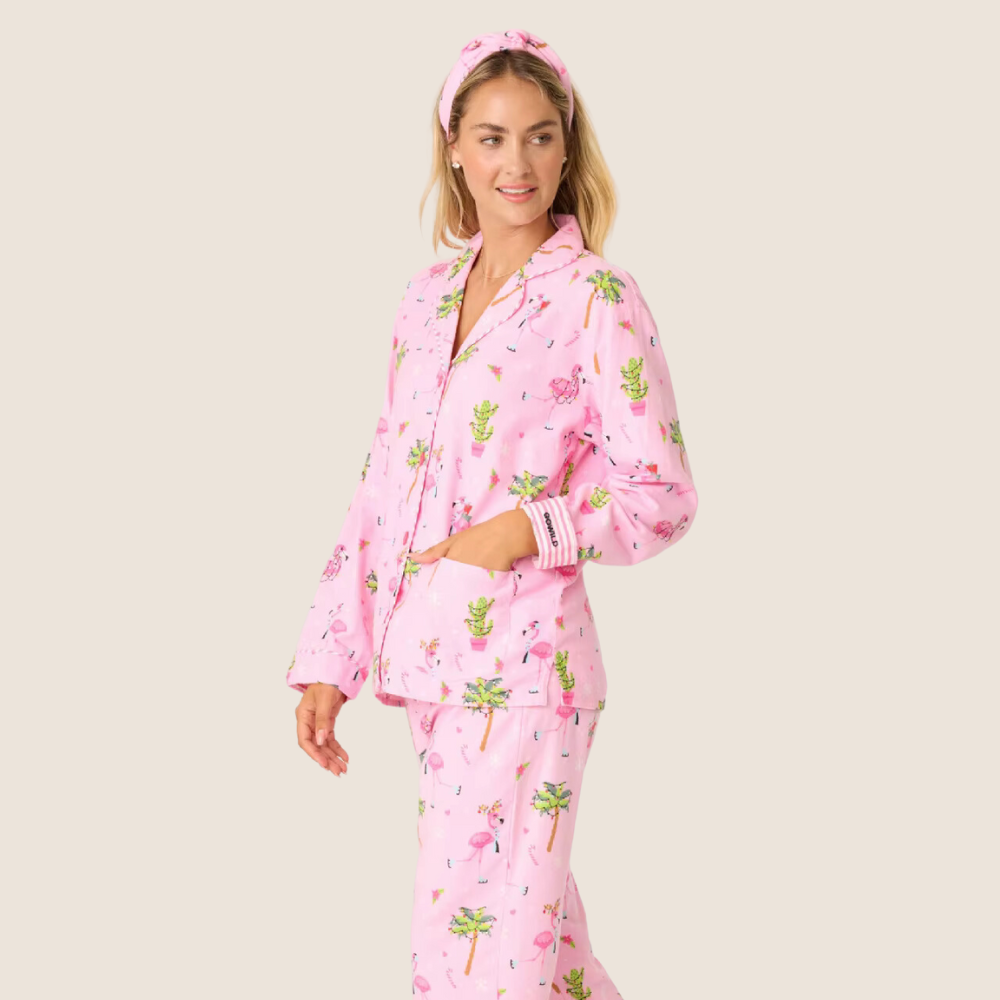 Flamingo Print Long Sleeve PJ Set