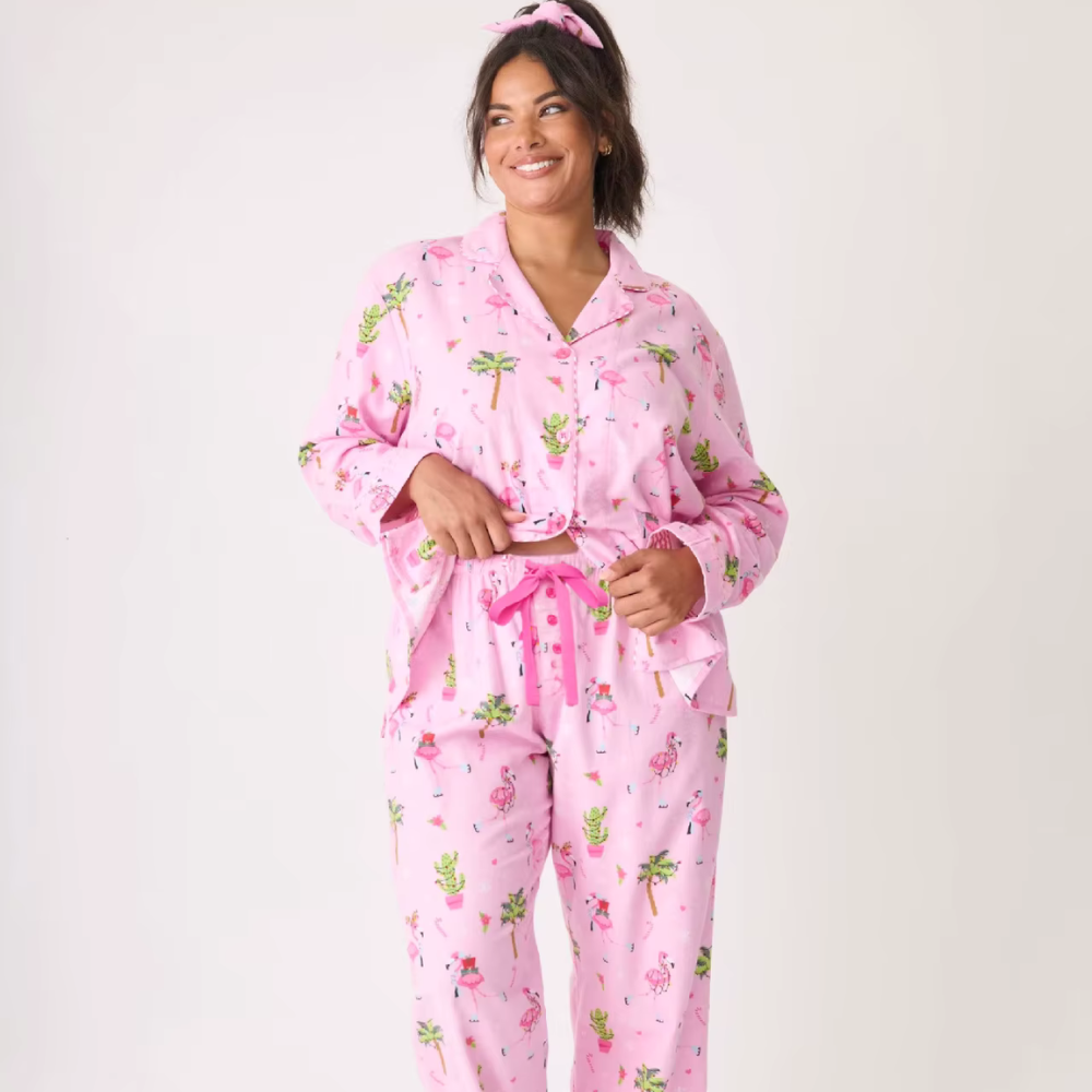 Flamingo Print Long Sleeve PJ Set