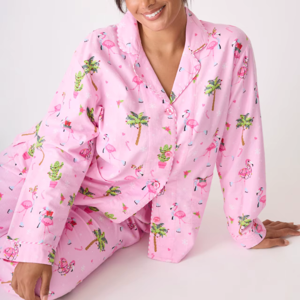 Flamingo Print Long Sleeve PJ Set