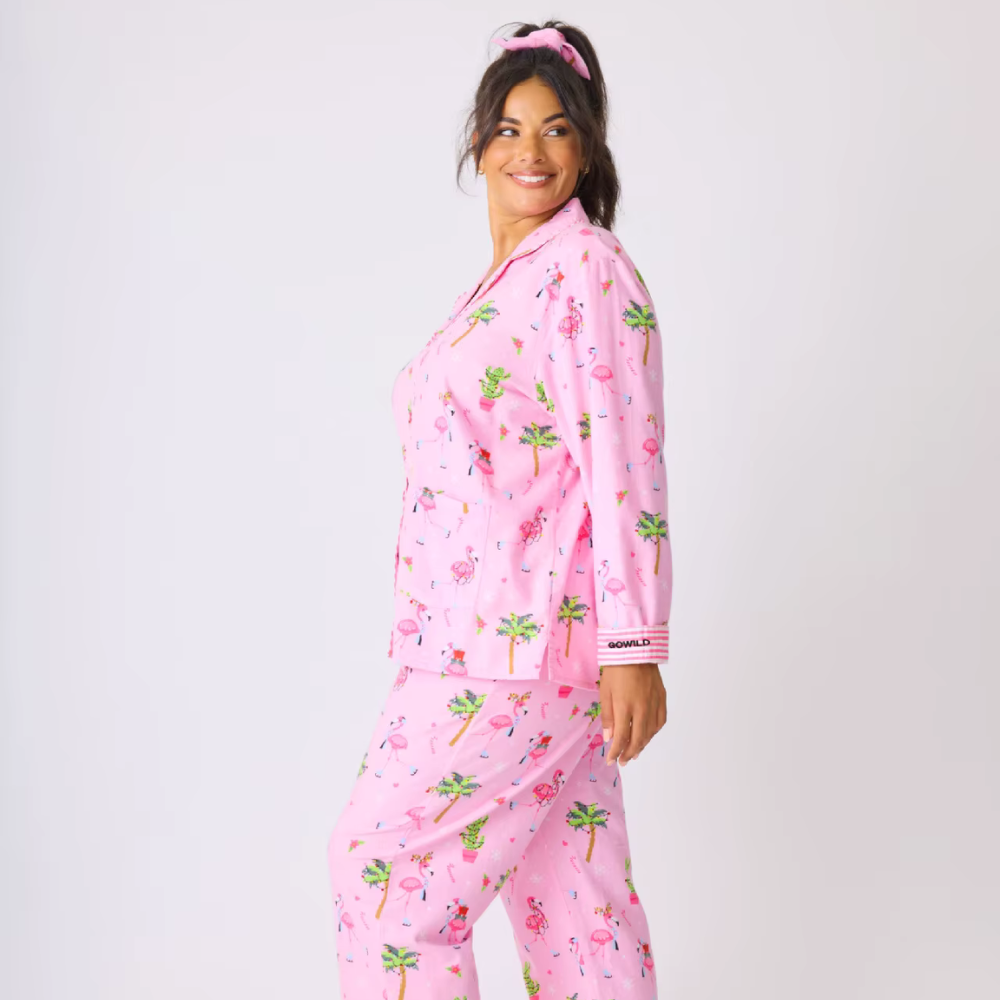 Flamingo Print Long Sleeve PJ Set