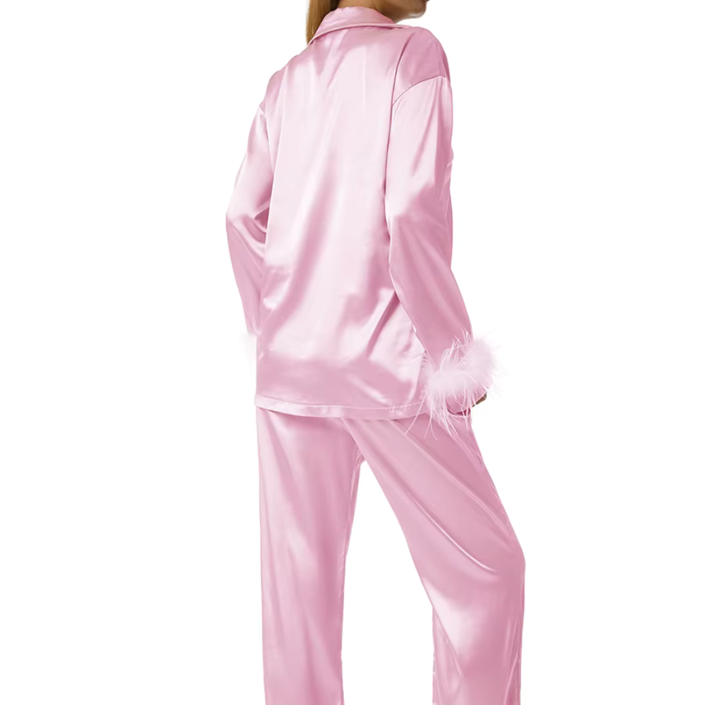 Feather Long Sleeve PJ Set