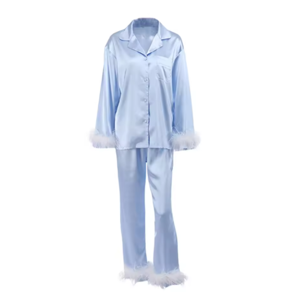 Feather Long Sleeve PJ Set