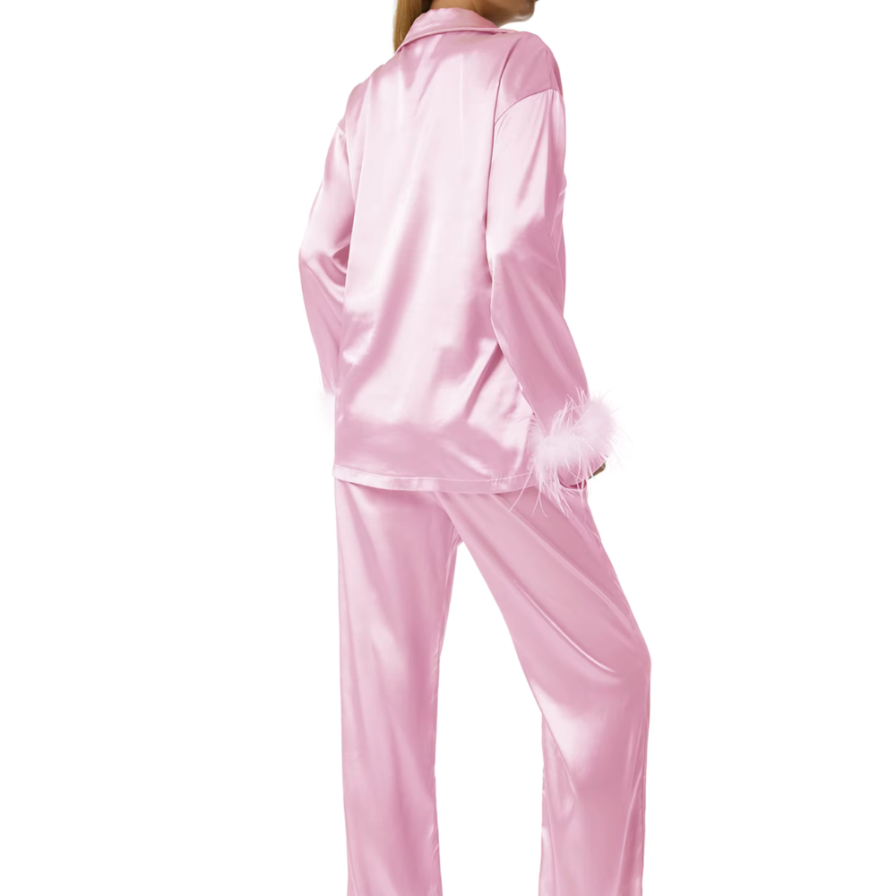 Feather Long Sleeve PJ Set