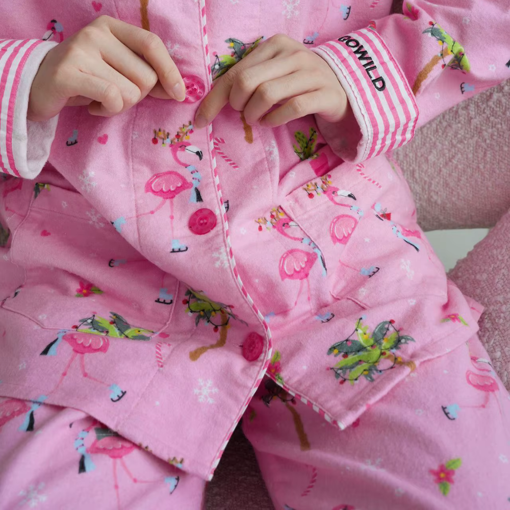 Flamingo Print Long Sleeve PJ Set