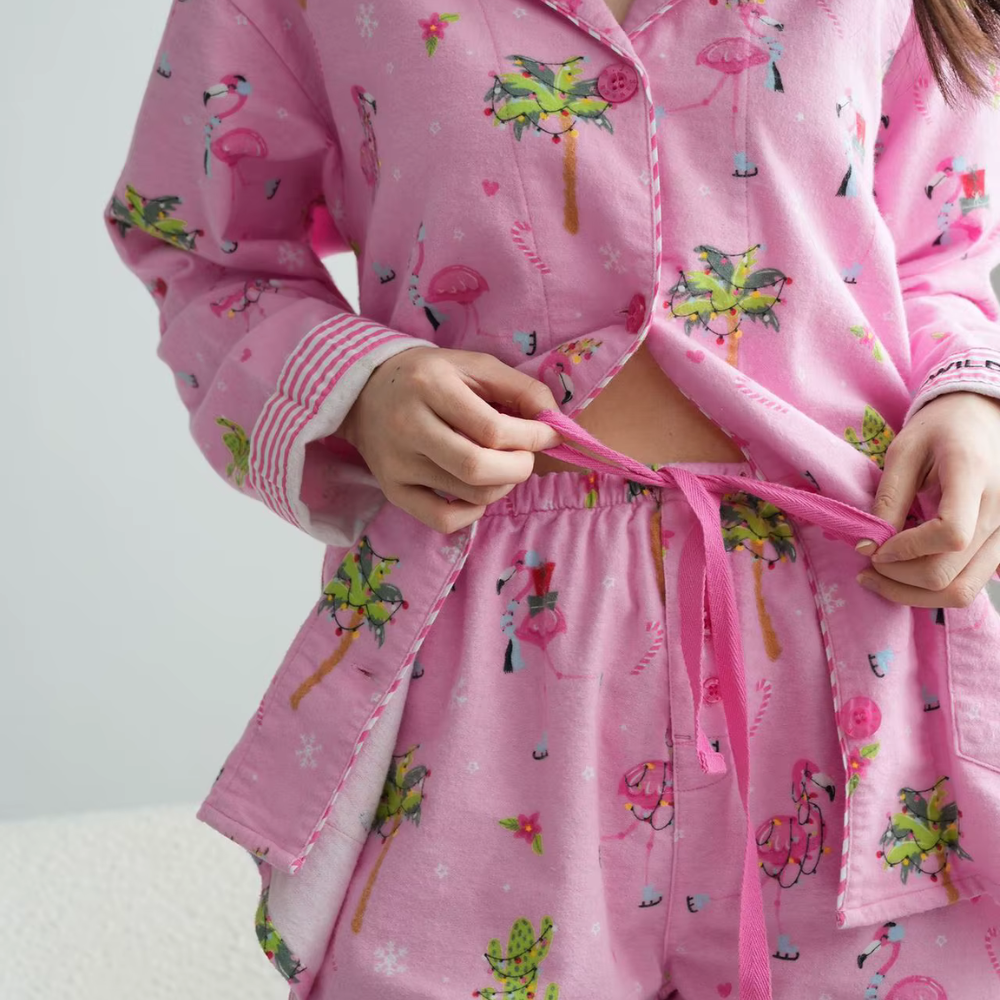 Flamingo Print Long Sleeve PJ Set