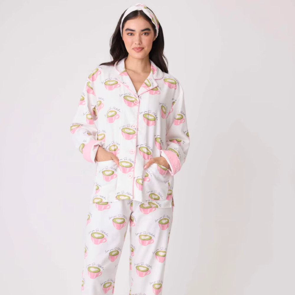 Matcha Print Long Sleeve PJ Set