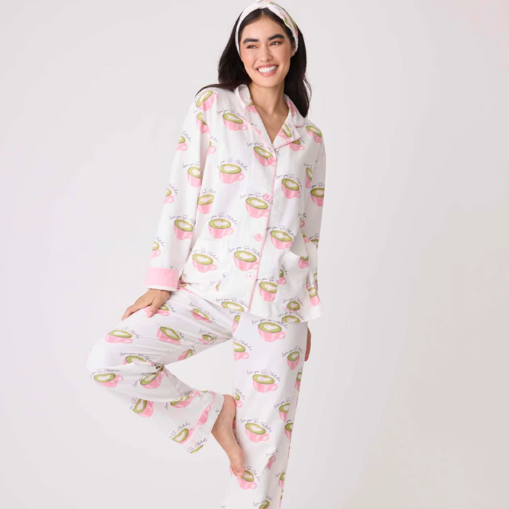 Matcha Print Long Sleeve PJ Set