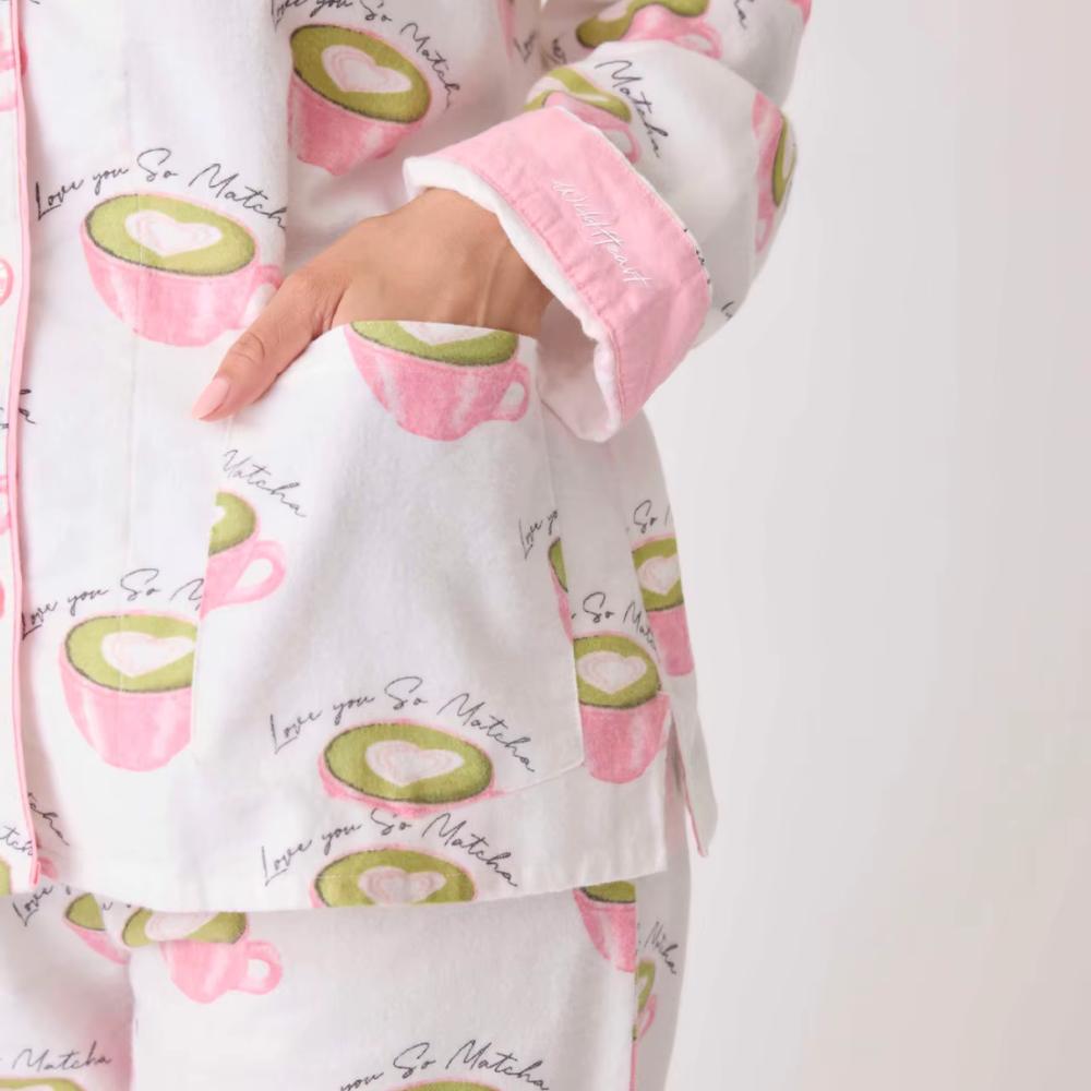 Matcha Print Long Sleeve PJ Set