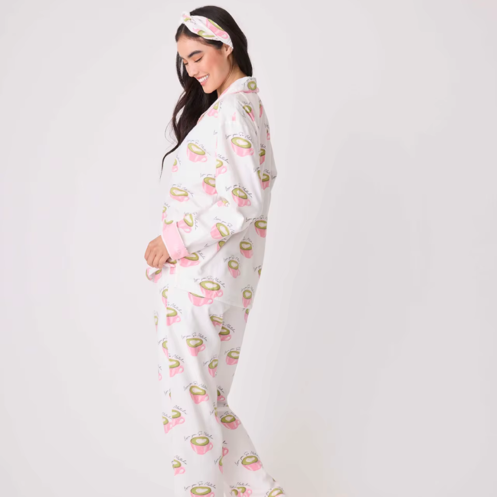 Matcha Print Long Sleeve PJ Set