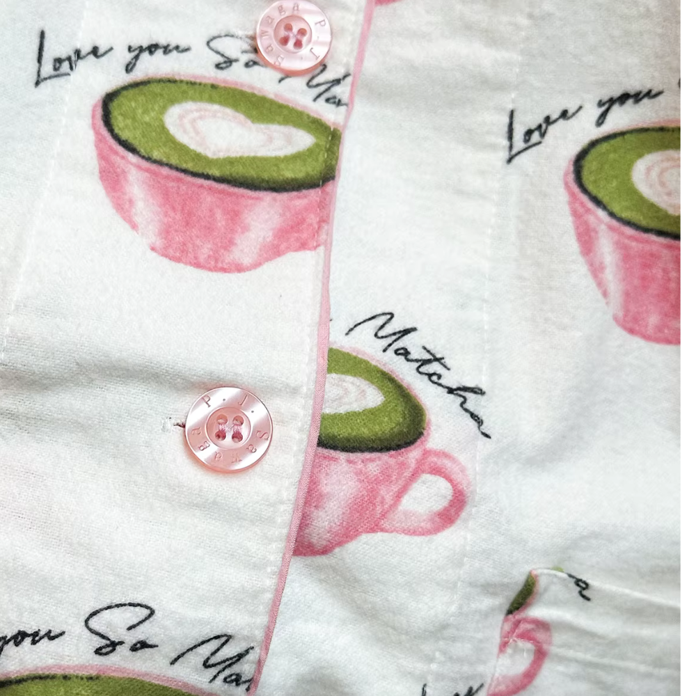 Matcha Print Long Sleeve PJ Set