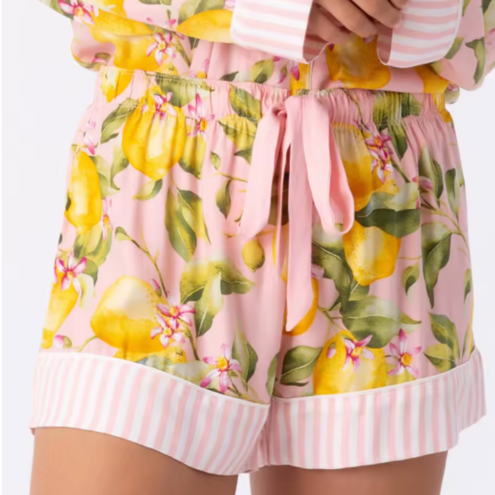 Lemon Print Long Sleeve PJ Set