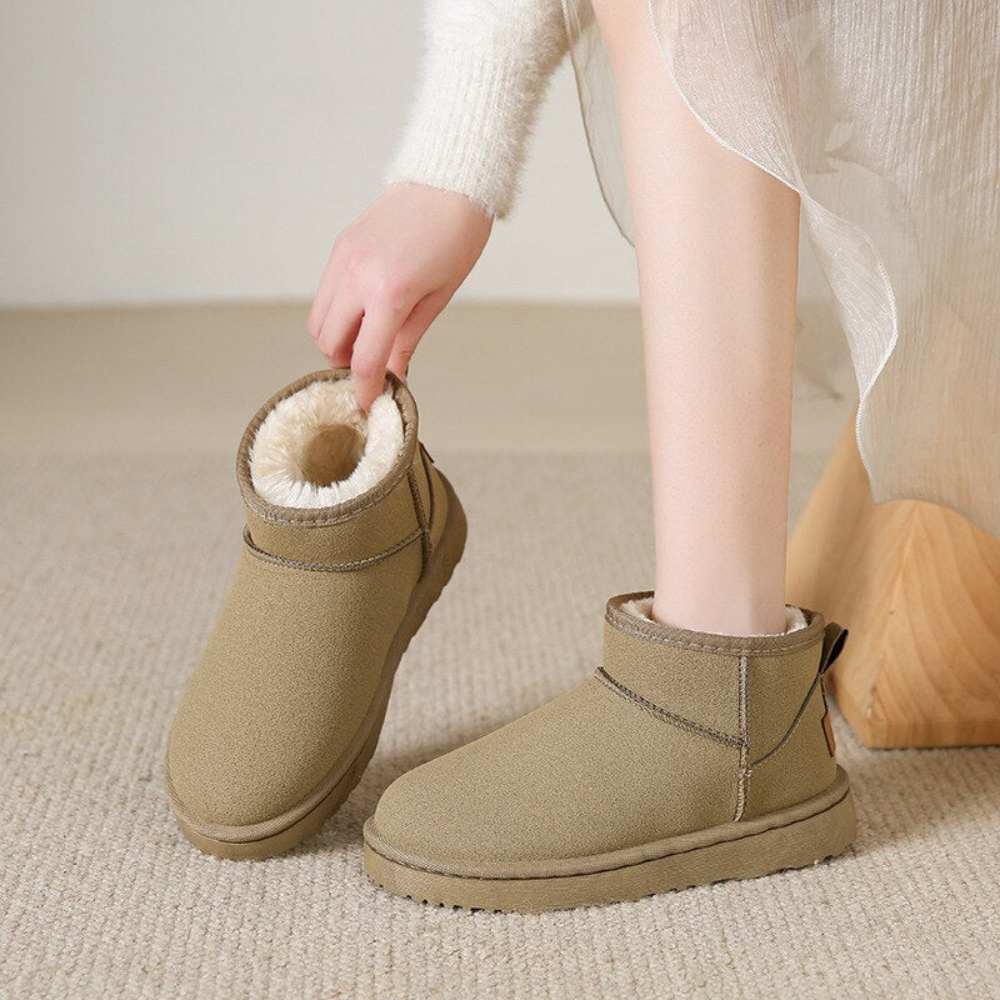 Waterproof Ankle Boots With Fur